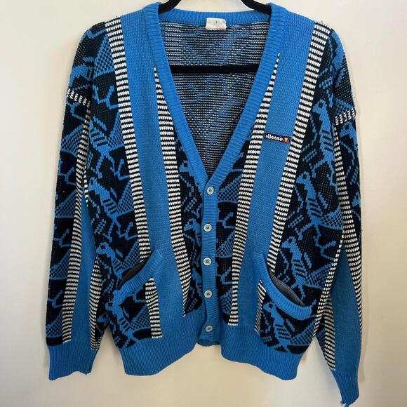 Vintage 80s grandpa cardigan by ellesse - Picture 1 of 6